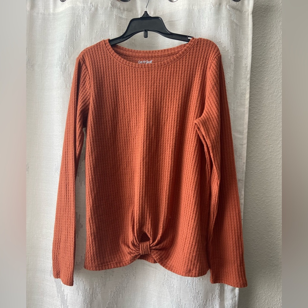 Burnt orange girls blouse. Perfect for fall and lightweight